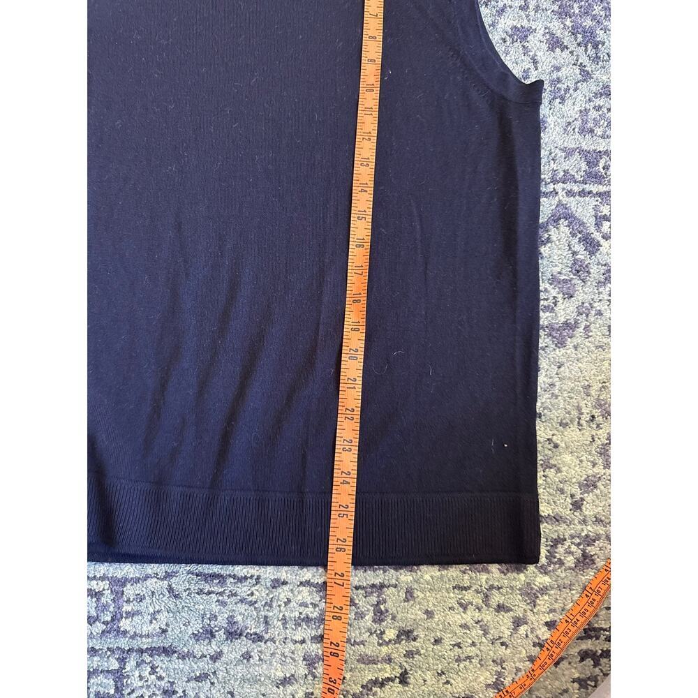 New With Tags Merino Wool Black V-Neck Sweater Vest Layering Ribbed Trim- Medium - Picture 9 of 9
